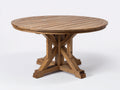 Mesas de jardín 140x140x78 cm - madera marrón para exterior - diseño redondo rústico