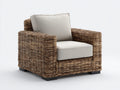 Sillones de ratán 94x88x82 cm marrón-beige - sillón individual exterior - estilo natural