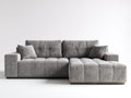 Sofás de esquina tela 275x170x86 cm gris para salón - diseño moderno