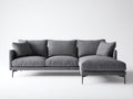 Sofás de esquina tela 286x176x84 cm gris para salón - diseño contemporáneo