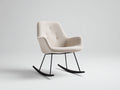 Mecedoras tapizadas de bouclé y metal 78x92x96 cm - Blanco roto-Negro - Diseño nórdico