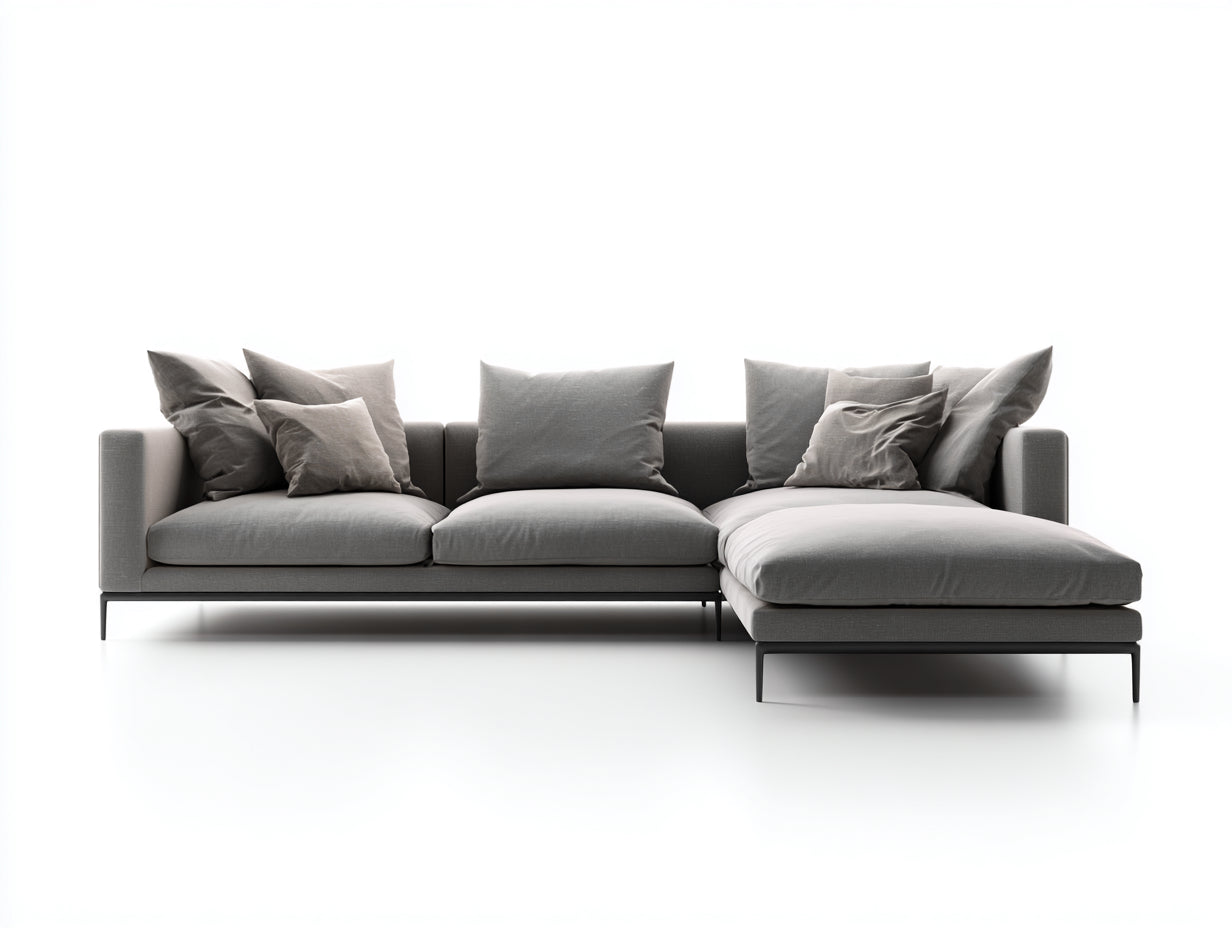 Sofás de esquina tela 292x182x83 cm gris claro para salón - diseño minimalista