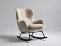 Mecedoras de tela 82x96x102 cm beige-negro - sillón envolvente acolchado - estilo moderno