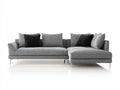Sofás de esquina de tela 275x185x82 cm gris-negro - sofá chaise longue moderno - estilo minimalista