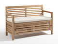 Bancos de jardín madera-tela 150x60x88 cm natural-beige - diseño clásico
