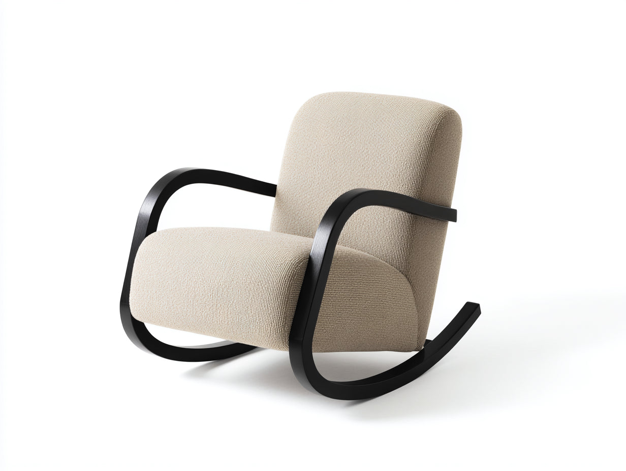 Mecedoras tapizada 82x74x88 cm beige para salón - diseño contemporáneo