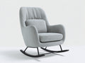 Mecedoras de tela 84x98x101 cm gris-negro - sillón acolchado con cojín lumbar - estilo moderno