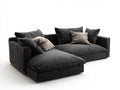 Sofás de esquina de tela gris oscuro 260x170x78 cm - para salón - diseño moderno con chaise longue