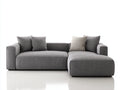 Sofás de esquina tapizados de tela 260x165x80 cm - Gris oscuro-Gris claro - Diseño moderno