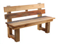 Bancos de jardín de madera 150x60x90 cm marrón-beige - asiento exterior con respaldo - estilo rústico