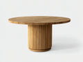 Mesas de jardín de madera 140x140x76 cm marrón - mesa redonda exterior - estilo natural