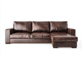 Sofás de esquina cuero sintético 288x178x84 cm marrón para salón - diseño industrial