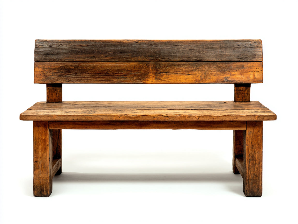 Bancos de jardín 140x55x85 cm - madera marrón para exterior - diseño rústico con respaldo