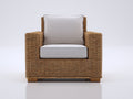 Sillones de ratán 95x85x88 cm - ratán marrón y cojín gris para exterior - diseño moderno con reposabrazos