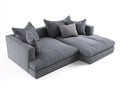 Sofás de esquina de tela 250x180x82 cm gris - sofá modular cuadrado - estilo moderno