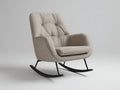 Mecedoras tapizadas de bouclé y metal 86x94x101 cm - Beige-Negro - Diseño moderno
