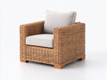 Sillones de ratán 95x90x85 cm - ratán natural y cojines beige para jardín - diseño moderno con reposabrazos