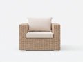 Sillones de ratán 95x85x78 cm beige - sillón individual exterior - estilo natural