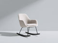 Mecedoras de tela bouclé beige y metal negro 70x86x88 cm - para salón - diseño moderno con patines