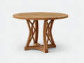 Mesas de jardín de madera 120x120x75 cm marrón - mesa redonda exterior - estilo natural