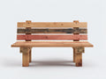 Bancos de jardín de madera multicolor 125x50x82 cm - para exterior - diseño rústico con respaldo