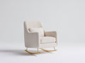 Mecedoras de tela 78x92x96 cm beige-dorado - sillón acolchado - estilo moderno